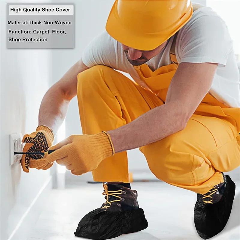 Disposable Boot Shoe Covers 100 Count Foot Booties Shoe Coverings Non Slip Shoe & Boot Covers for Indoor Outdoor Home Workpla