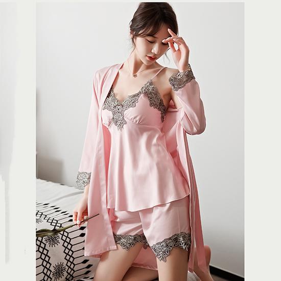 Spring and Summer Sleepwear Five Piece Set Sexy Home Sleepwear European and American Lingerie Sexy Lace Sleepwear