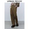 UR 2025 Spring Retro Contrast Stitch Straight-Leg Pants