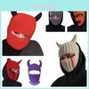 Halloween Knit Hat Unique Cow Horn Design For Parent-child Matching Handmade Polyester Fabric Breathable And Warm