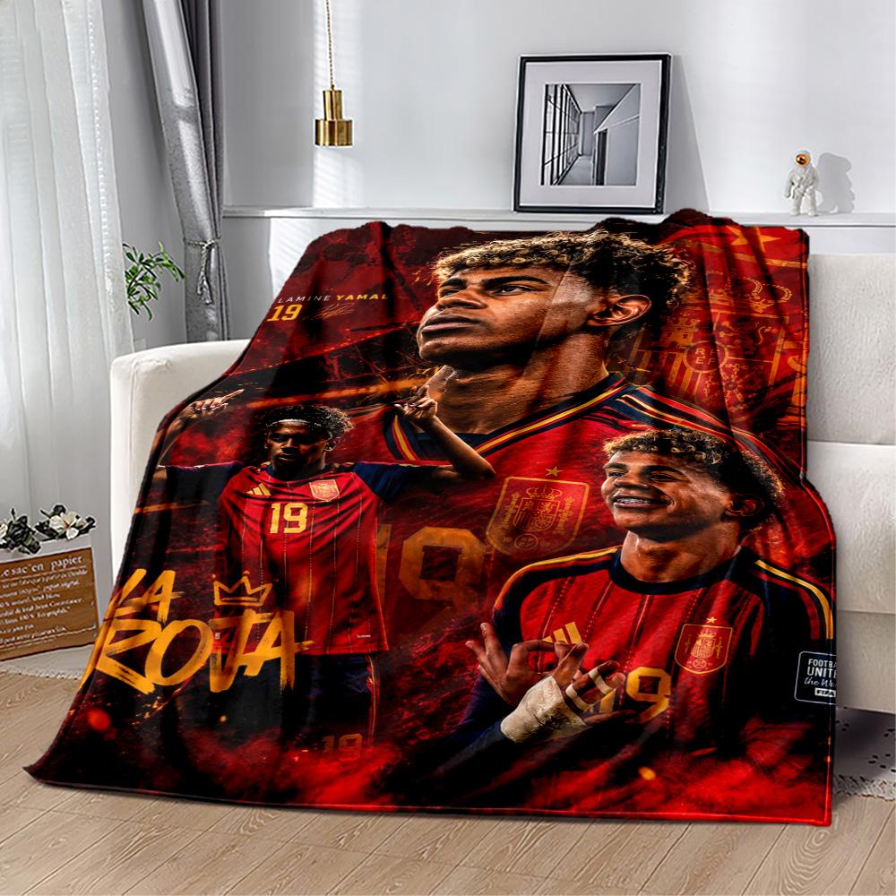Lamine Yamal's Spanien Fußballstars Decke Bequem Perfekt für Sofa Bett Couch für Alle Anlässe Modern Ideales Geschenk Für Geburtstag Valentinstag