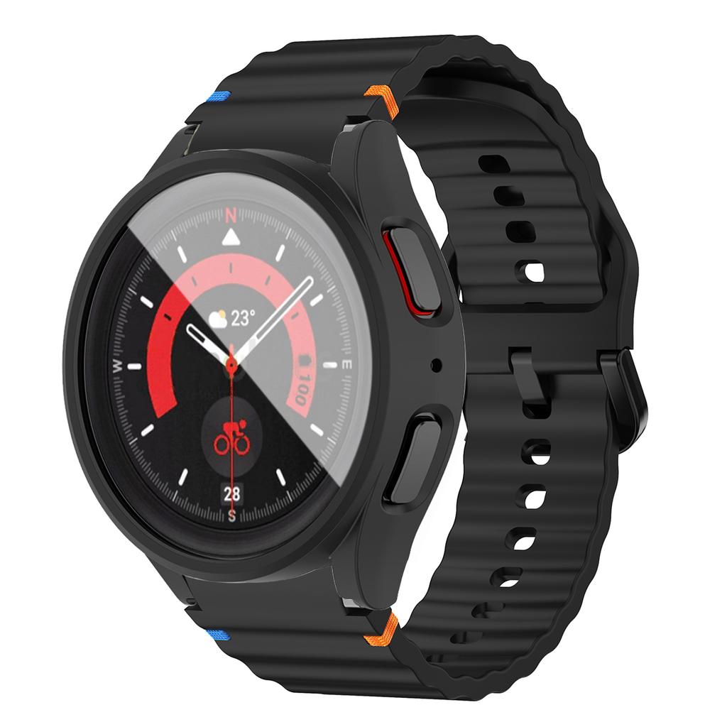 Soft Silicone Strap+PC Case for Samsung Galaxy Watch 7 6 5 4 40 44mm PC Screen Protector Cover Sport Band for Samsung  Watch 7