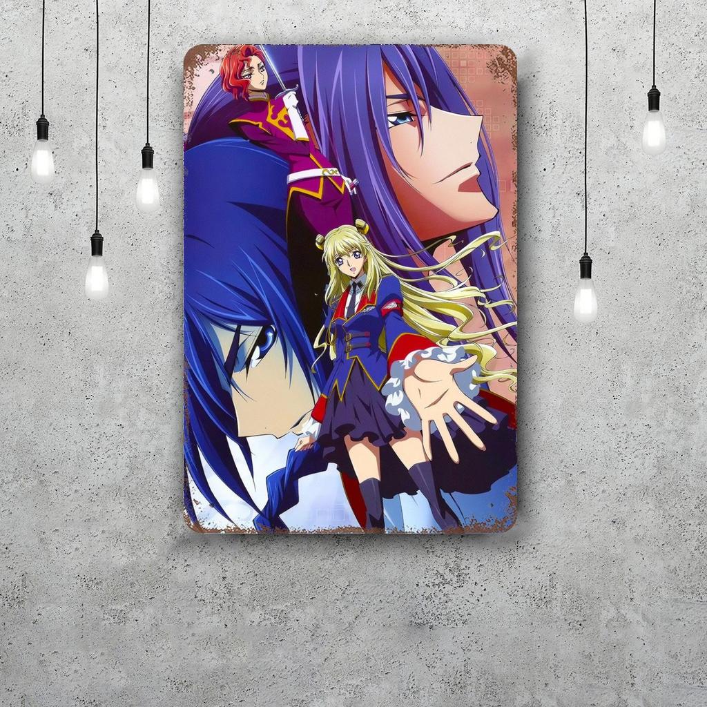 Code Geass Anime Vintage Metal Tin Signs Posters Decor Retro Metal Plaque Wall Art Decor for Garage Bar