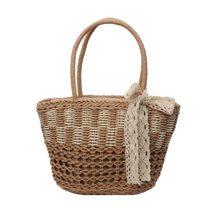 Fashion pastoral style personalized woven striped contrasting silk scarf women s armpit bag spring new shoulder handbag хаки