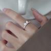 Escape Princess bow ring female niche design high-end simple zircon open ring fashion jewelry