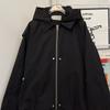 Vintage Faux Two-Piece Hooded Jacket Men Women Streetwear Style Casual Outerwear Fall