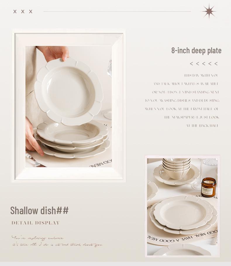 Qiuyue Ceramic Bowl & Plate Set: Family Tableware & B&B Housewarming Gift