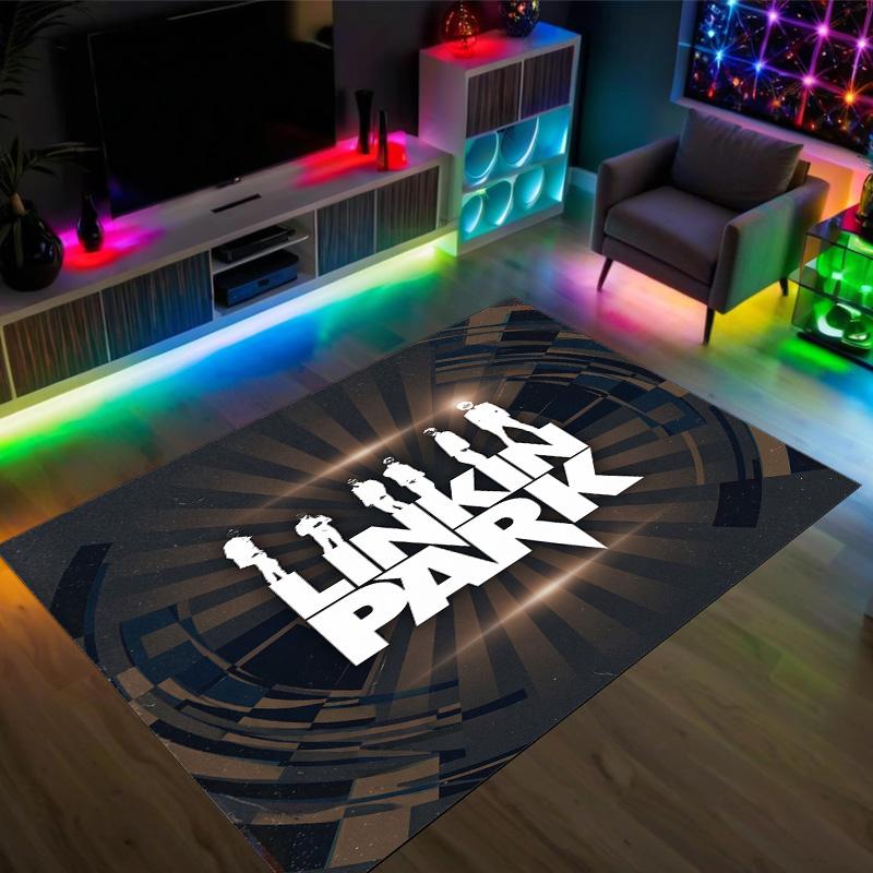 Linkin Park Design Crystal Velvet Carpet Cozy Non?Slip Printed Rug For Bedroom Living Room Entrance