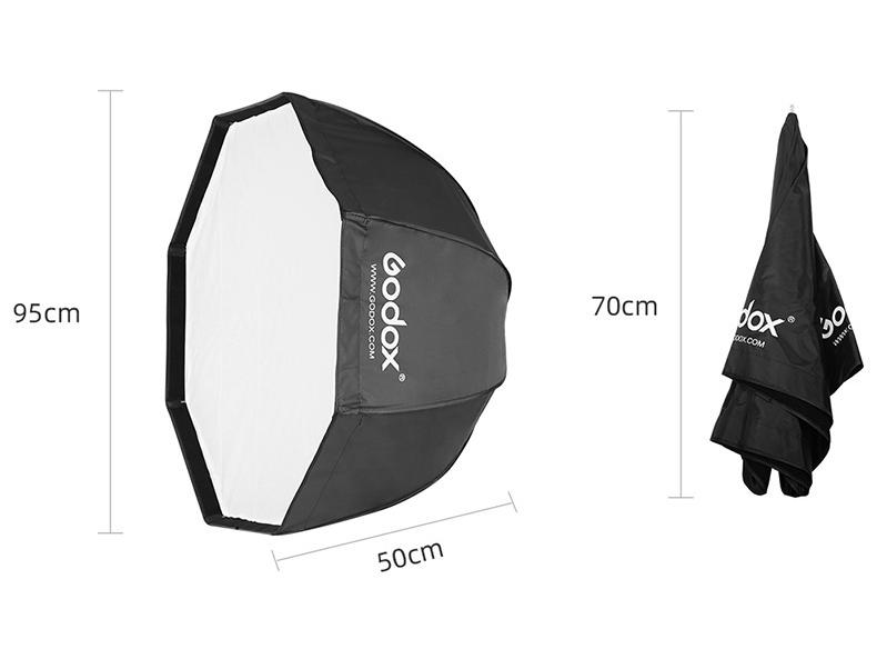 Godox Octagonal Softbox with Grid - Portable 80/95/120cm On-Camera Fill Light