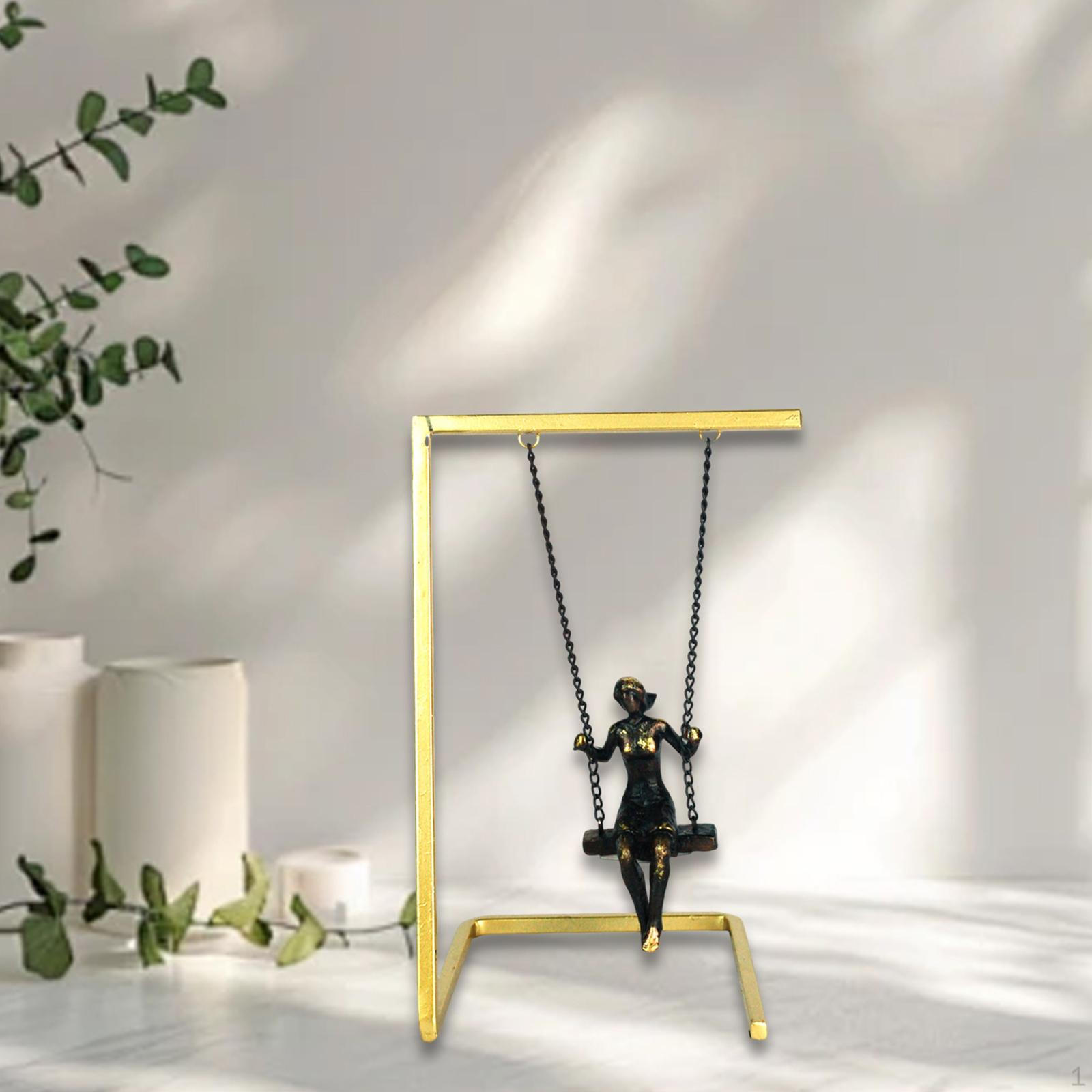 Elegant Swing Figure Sculpture for Stylish Home Decor Women