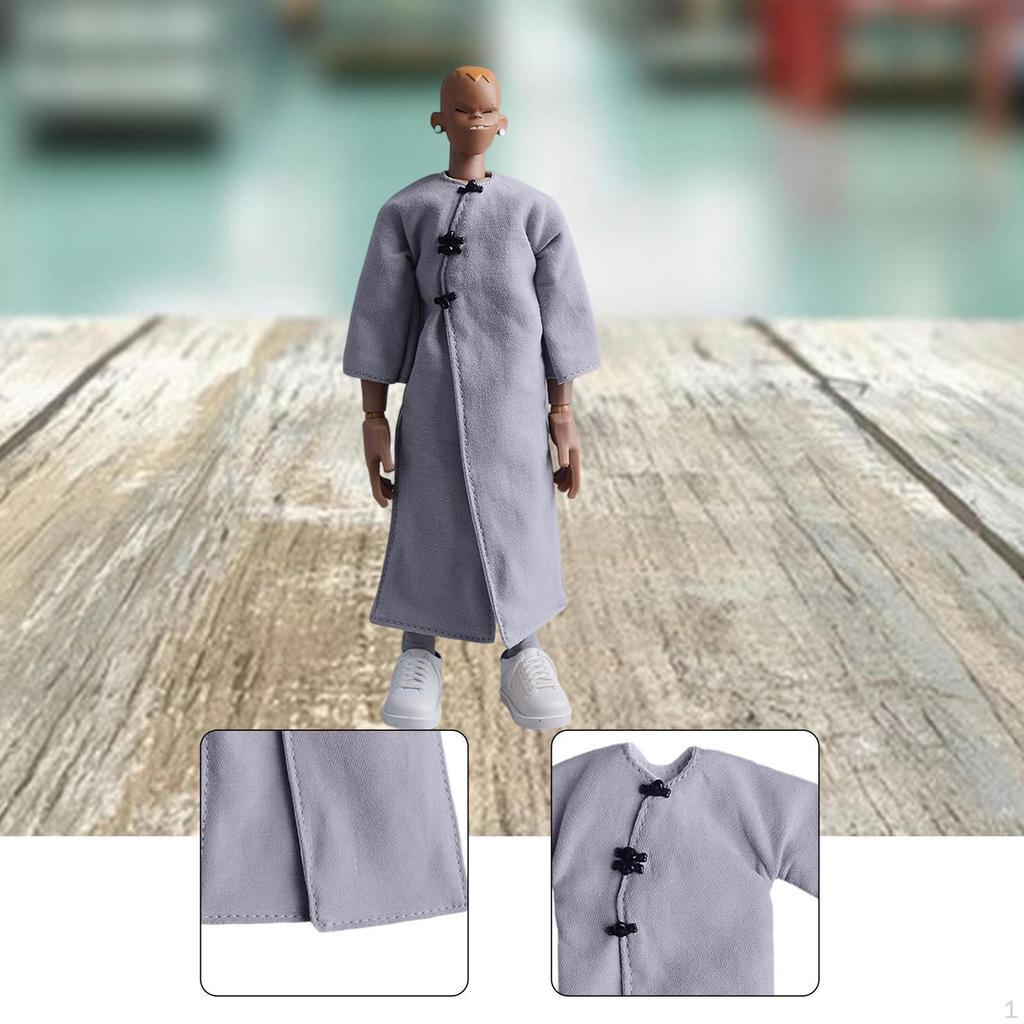 1/12 Action Figure Clothes Coat and Pants Mini Doll Model Costume Length Jacket for 6" Male