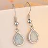 Daily Versatile White Water Drop Shaped Opal Earrings Women's Natural Casual Style Small Face Earrings