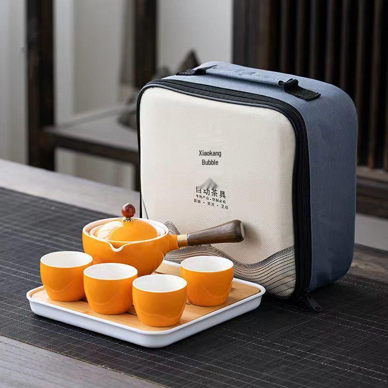 Portable Travel Kung Fu Tea Set: 1 Pot & 4 Cups in Gift Box, Custom Logo Option