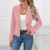 Womens Slim Fit Solid Color Blazer Jacket Short Length 2026 Office Chic Formal Outerwear