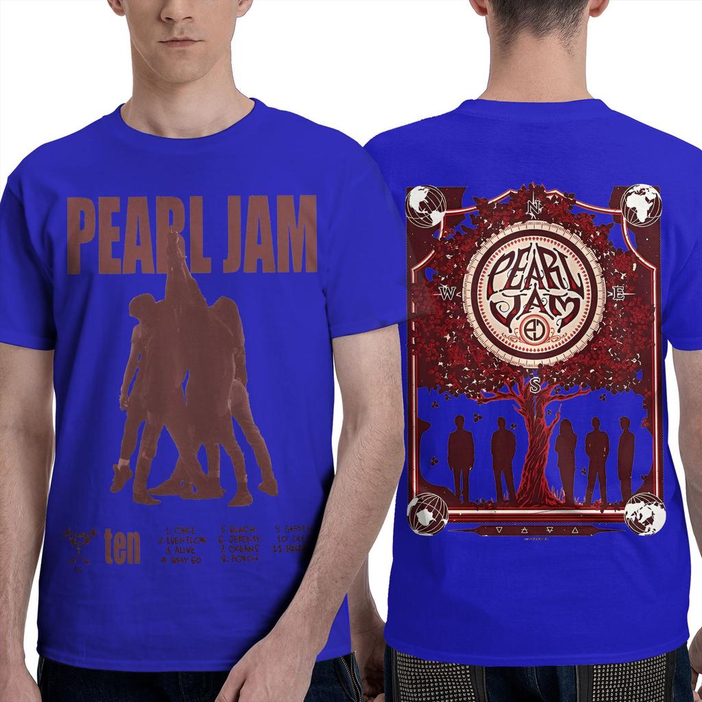 Koszulka Męska Music Pearls Jam Czysta Bawełna Szalone Koszulki Okrągły Dekolt Krótki Rękaw Ubrania Pomysł na Prezent