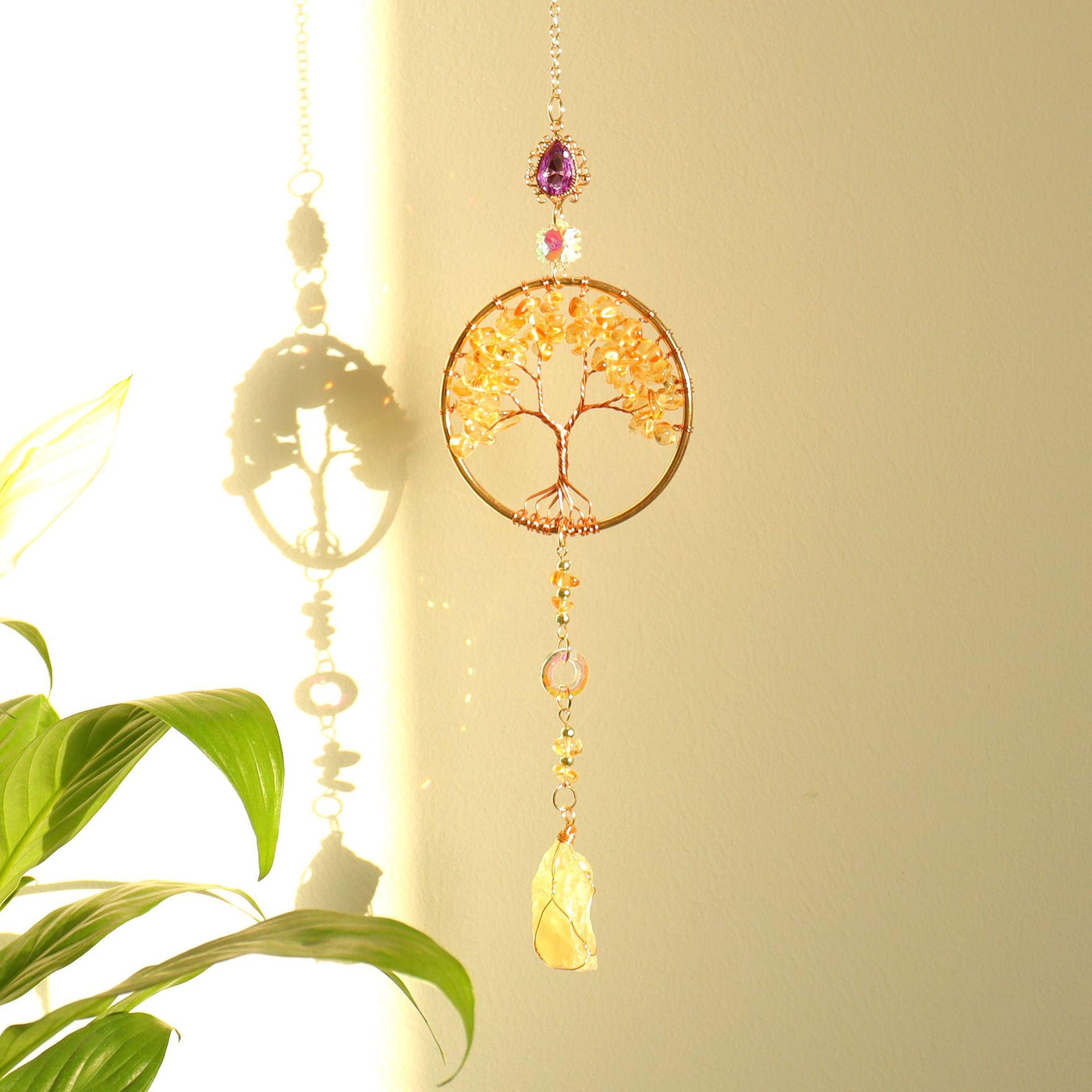 Amethyst Life Tree Dream Catcher Car Ornament Wind Chime T133