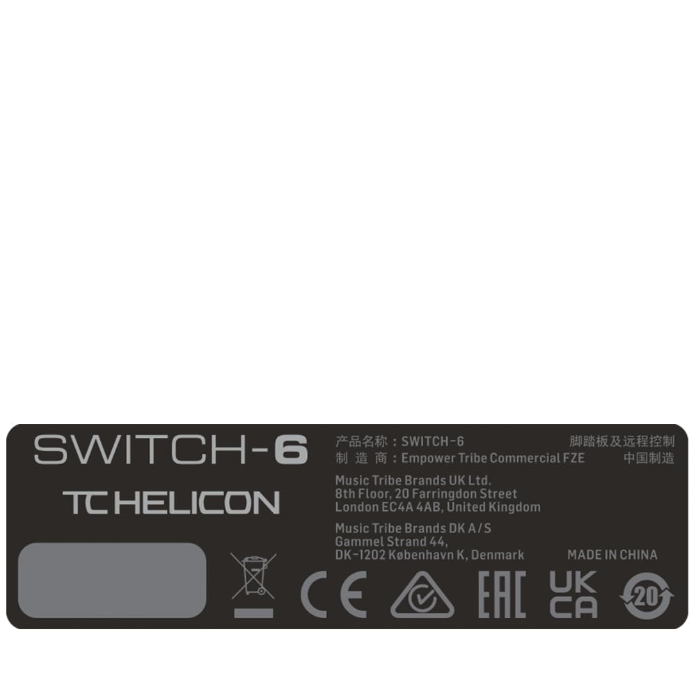 TC Helicon Foot Switch 6 Switches TRS Type Cable Included SWITCH-6