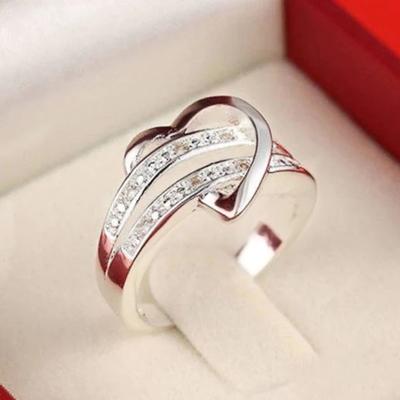 Huitan Love Wedding Rings for Women  Color New Fashion Design Heart Proposal Engagement Rings Gift Drop Shipping Jewelry