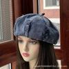 Neue Mode Denim Barett Damen Japanisch Großer Rand Lässig Achteckiger Hut Wolke Großer Kopf Vielseitig Knospe Maler