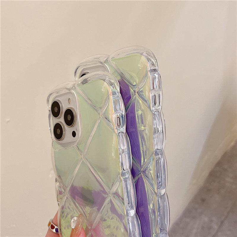 3d Laser Gradient Heart Diamond Transparent Clear Soft Case For Iphone 13 Pro Max 12 11 Pro Max Xs Xr X Glitter Silicone Cover