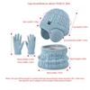 Kids Winter Knitted Warm Hat Scarf Gloves 3pcs Sets