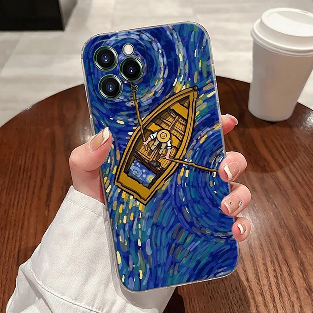 Interesting Van Gogh Art Transparent Case For Apple iPhone 17 16 15 14 13 12 11 Pro Max Case 16 Plus 16E 17Air 17Pro Phone Cover
