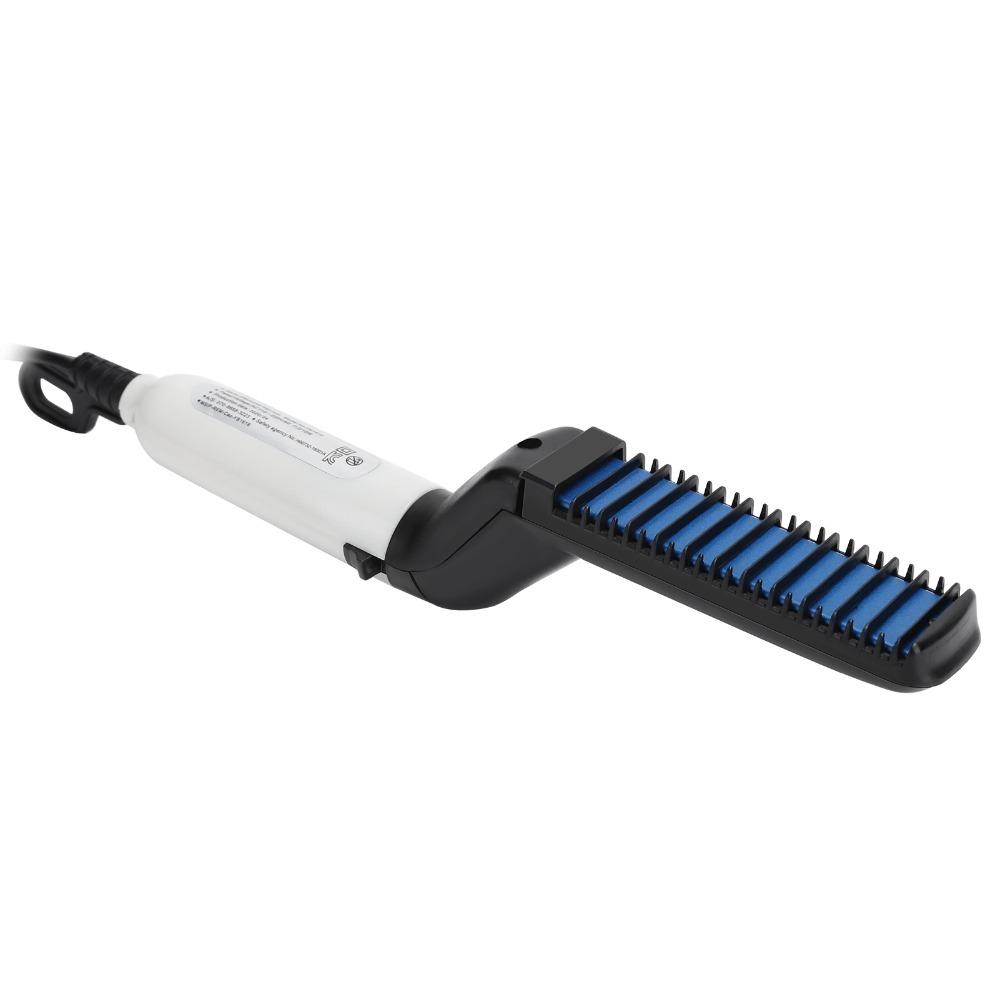Multi-Functional Electric Hair Comb Brush Fast Heating Beard Comb Mustache Curler Comb For Men