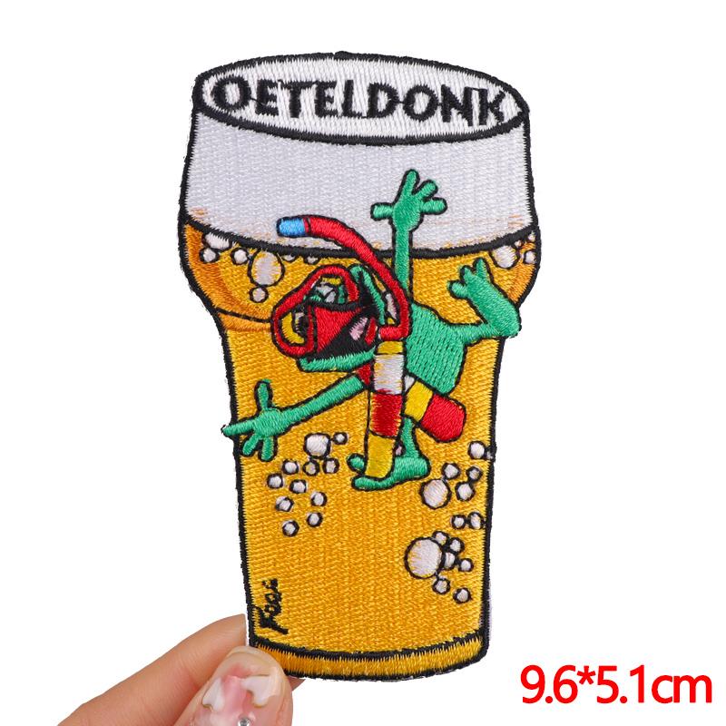 DIY-Aufnäher Niederlande Oeteldonk-Emblem Gestickte Aufnäher für Kleidung Niederländischer Karnevals-Aufnäher Aufbügel-Aufnäher für Kleidung