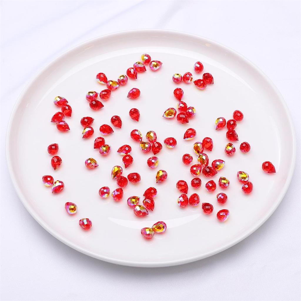 9x8mm Iridescent Glass Crystal Teardrop Beads for DIY Bracelet and Necklace Jewelry Making
