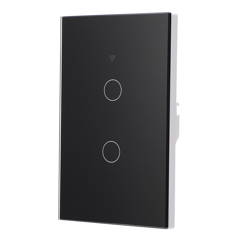 WiFi-Touchscreen-Schalter, Einzelkreis für Alexa Google 2?Weg AC  (Schwarz )