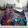 A Colorful Peacock Printed Fleece Blanket, a Gift for African Girls, Granddaughters, And Daughters, Suitable for Holidays, Versa