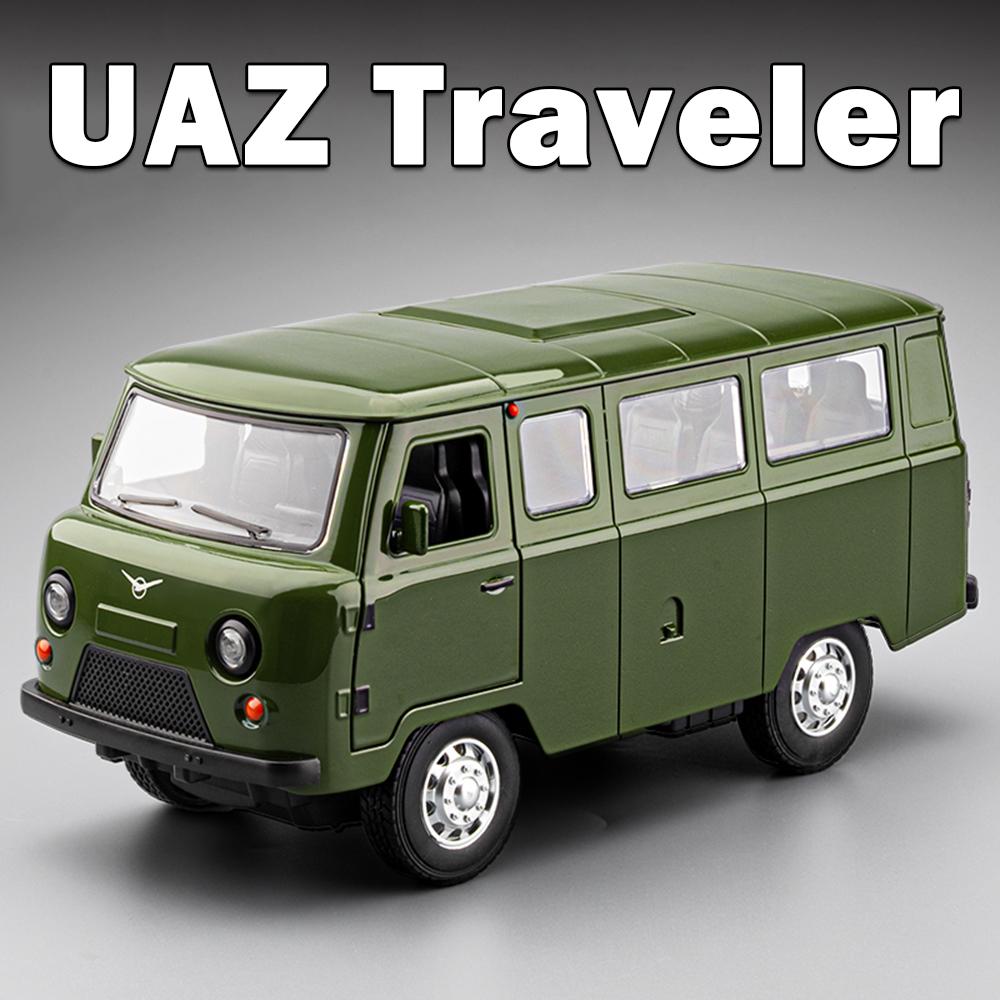Linyi Toy Car Boys Light 1:18 Russia Alloy Uaz Traveler Hunter Diecast Model Toys Car Spund Pull Back 6 Doors Opened Vehices Kids Gift Ornament