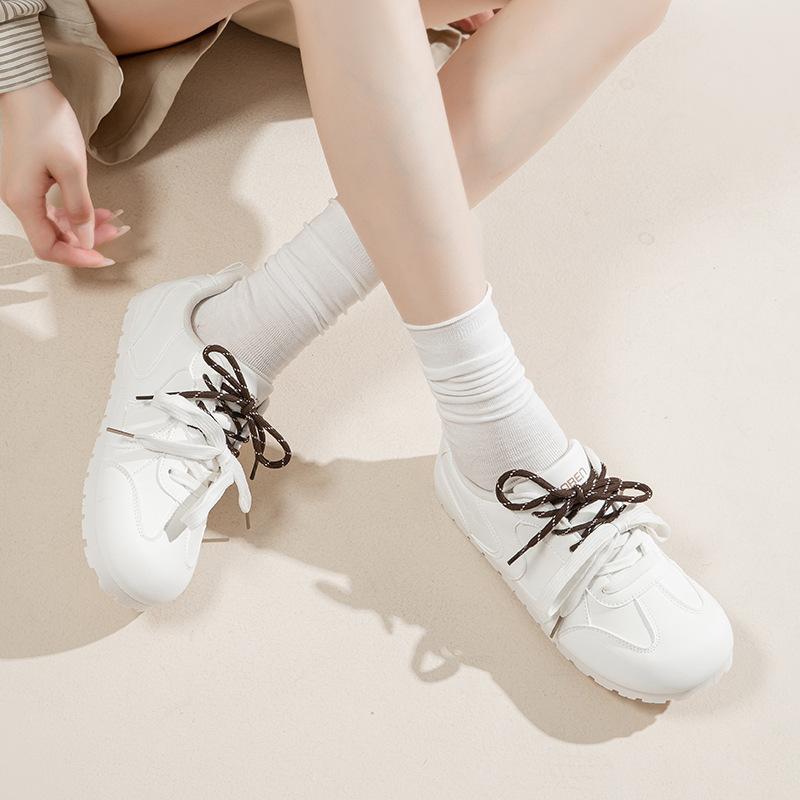 

2025 spring and summer new thin-soled color matching fashion high-end board shoes female students moral training women s shoes niche casual shoes 35