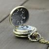 Retro Vintage Steampunk Quartz Necklace Carving Pendant Chain Clock Pocket Watch