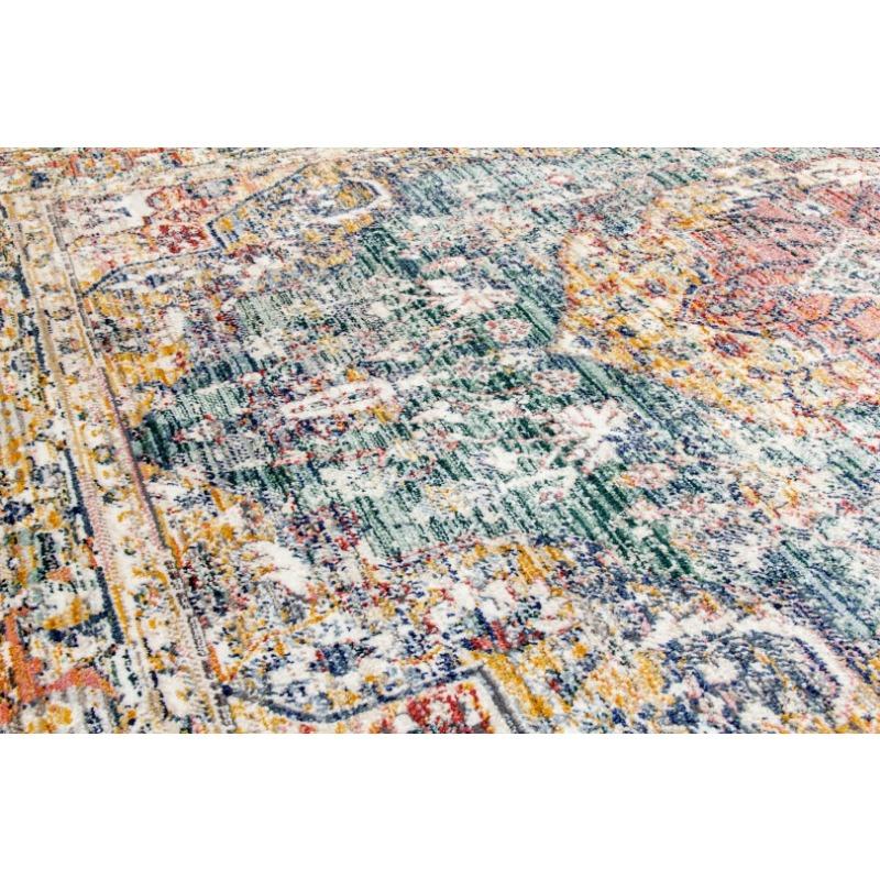 Alfombra de Sala de Estar Desgastada Verde Degradado Diseño de Medallón Diseño Simple Alfombra Antideslizante Sala de Estar Hogar Alfombras Ahora Alfombra