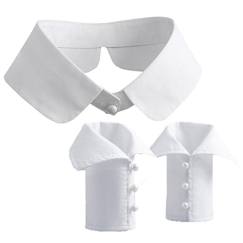 

Чоловічі сорочки Набори з фальшивим коміром і фальшивими манжетами Знімна половина сорочки Фальшивий комір+рукави Формальний одяг Сорочка Знімний набір коміра