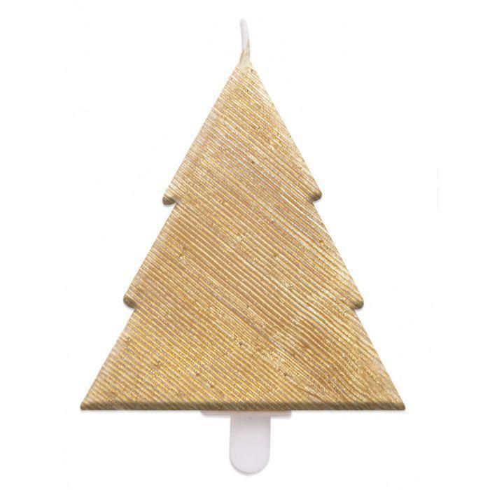 Candle - Scrapcooking - Fir Tree - Gold - Party Decoration - Christmas