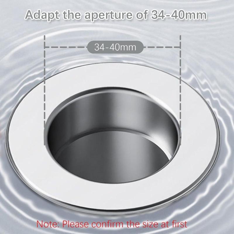 Universal Pop-Up Bathroom Sink Drain Bounce Core Anti-Odor Hair Filter Strainer Basin Drain Stopper Press Type 2pcs