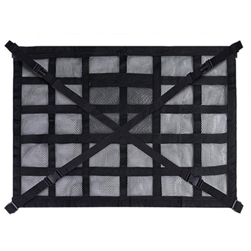 Soft Goods Roof Storage Net for Cars with Reinforced Mesh Panel and Four Point Roof Handle Mount for Cabin Order