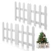 1Set Wooden Picket Fence Eco-Friendly Decorative Garden Courtyard Christmas Tree Miniature Holiday Decoration White 1.2m