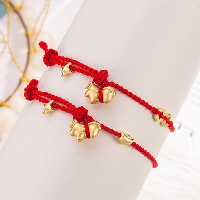 Raffinato Braccialetto con Cordino Rosso Cavallo dello Zodiaco per Donne – Gioielli di Capodanno di Lusso Leggero