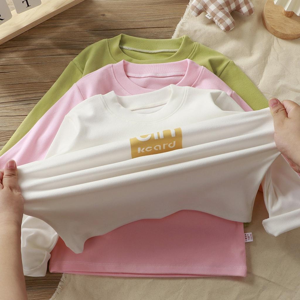 Children's Clothing, German Velvet Boys' Thermal Underwear, Long Sleeved Thick Base Shirt, Single Piece Semi High Neck, Girls' Autumn and Winter