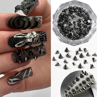 Snygga Nageltillbehör Punknitdekor Metallnit Nageltillbehör Konst Manikyrtillbehör DIY Nagellack Dekoration Verktyg