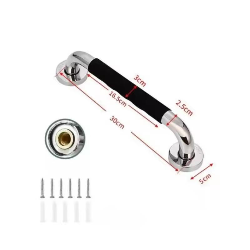 1Pc Grab Bar For Bathtubs And Showers 304 Stainless Steel Silicone Anti Slip Bathroom Safety Handle For Elderly Senior