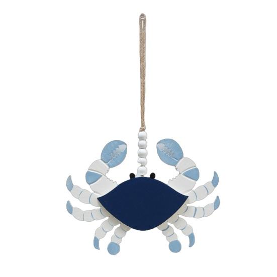 

Handmade Wooden Beach Hanging Ornaments Rustic Lobster Crab Turtle Marine Animal Decor Coastal Ocean Theme Wall Art with Hemp Rope B