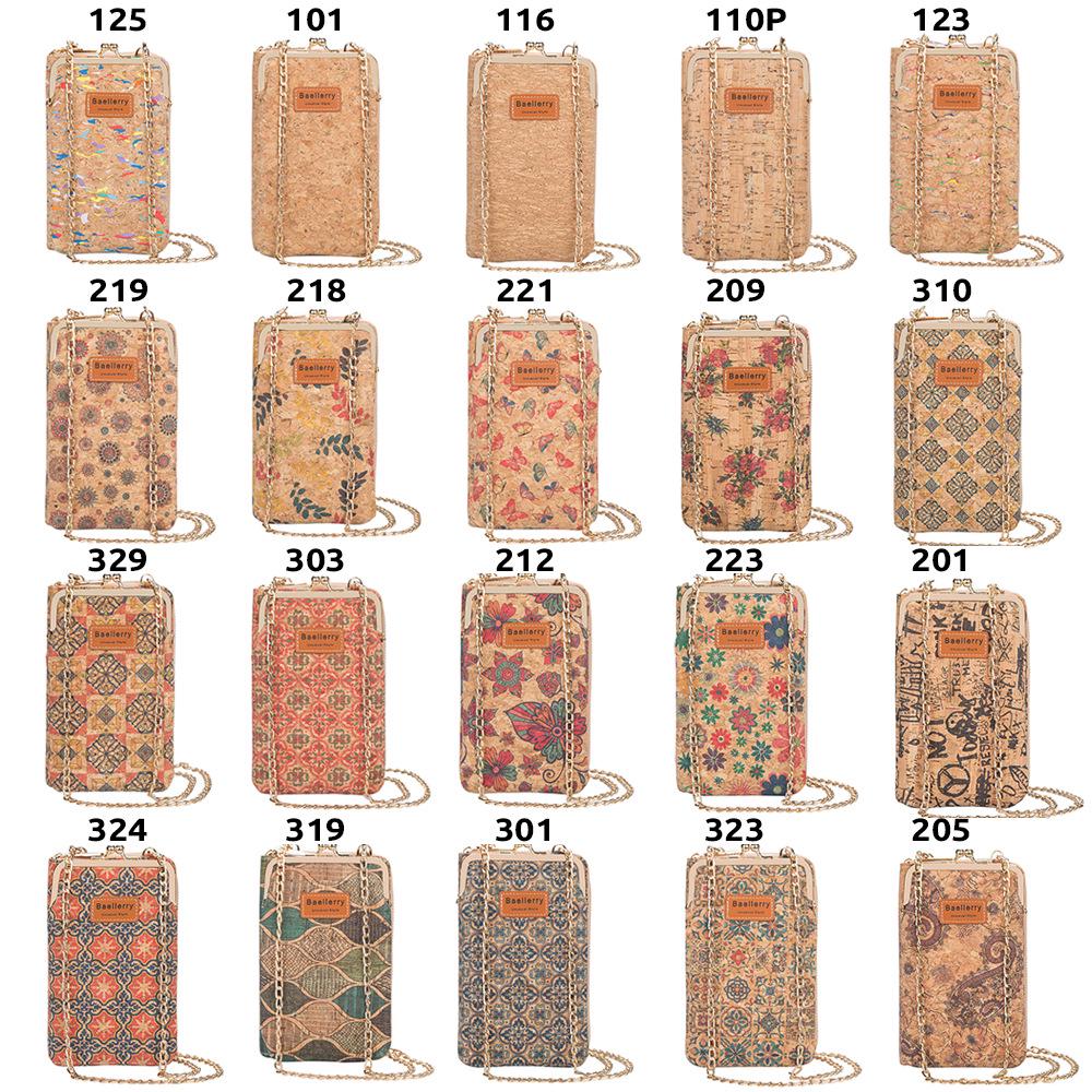 Baellerry Women's Large Capacity Crossbody Wallet - Fashion Wood Grain, Multi-Card Slot, Phone Bag, Korean Style