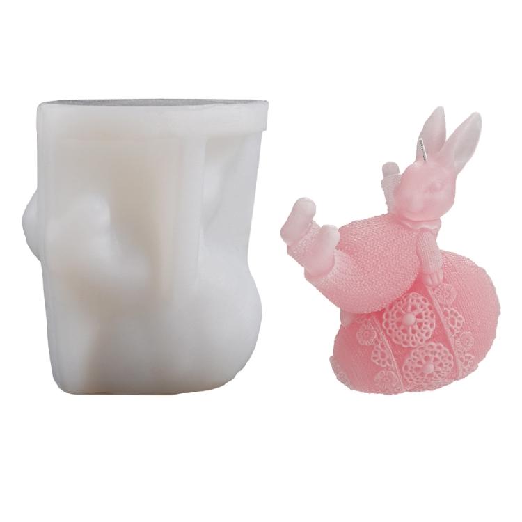 Plaster Aromatherapy Candle Molds 3D Candle Making Mold Egg Rabbit Gypsum Mold for Home Decor,Art Crafts Ornaments
