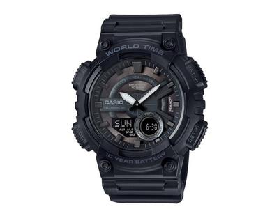 Collection AEQ-110W-1BJH Men's Watch All Black Blister Pack Stop Watch NEW