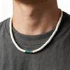 Nowy Unikalny Drewniany Naszyjnik z Koralików dla Mężczyzn, Ręcznie Robiony Choker z Naturalnych Kamieni, Letnia Biżuteria Homme