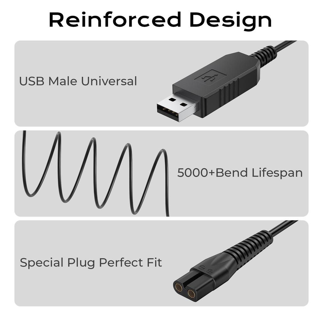 3.5V 1A USB Charger Charging Cable For Whal 9649 Adapter Charger Cord Only Compatible with Wahl Cordless Trimmer 9649